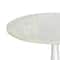 2ft. White Marble and Aluminum Traditional Accent Table